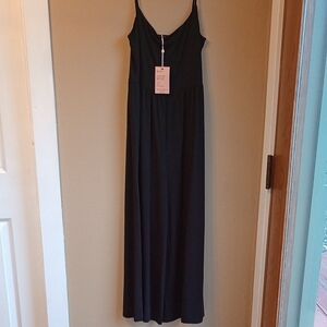 Quince Black wide-leg Jumpsuit Size M New With Tags